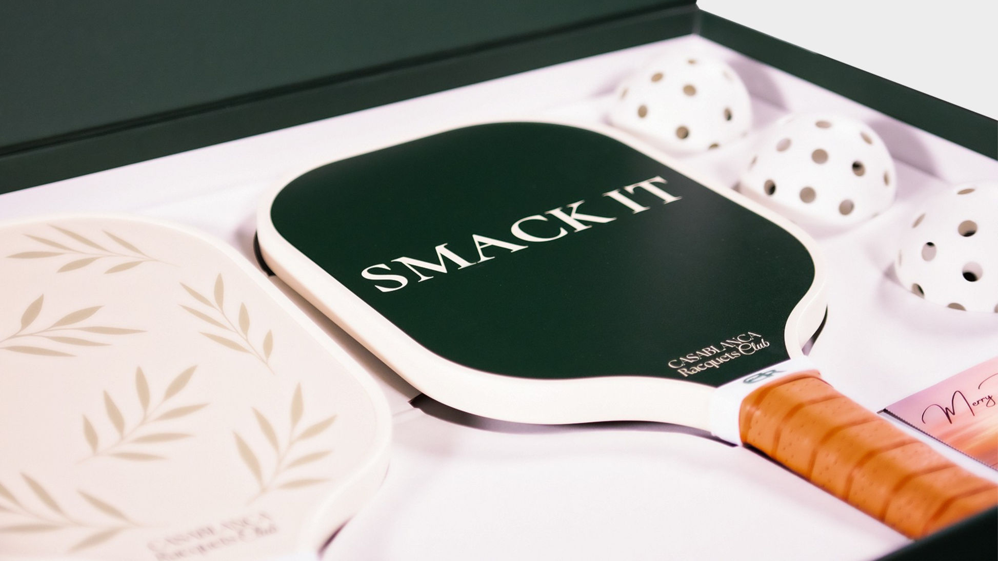 Casablanca Racquets Club pickleball box set – premium paddle and balls.